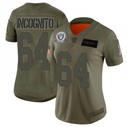 Women's Las Vegas Raiders #64 Richie Incognito Limited Camo 2019 Salute to Service Jersey