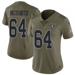 Women's Las Vegas Raiders #64 Richie Incognito Limited Green 2017 Salute to Service Jersey