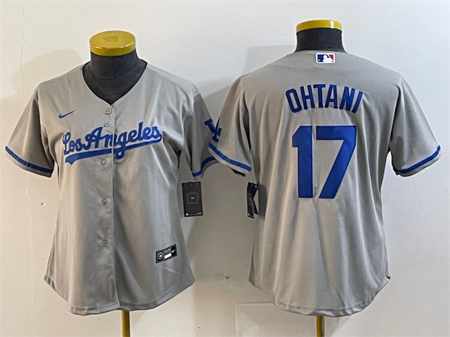 Women's Los Angeles Dodgers #17 Shohei Ohtani Gray Stitched Jersey(Run Small)