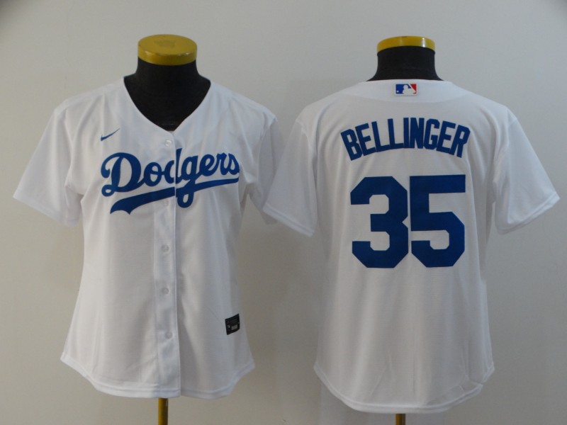 Women's Los Angeles Dodgers #35 Cody Bellinger White Stitched MLB Cool Base Nike Jersey