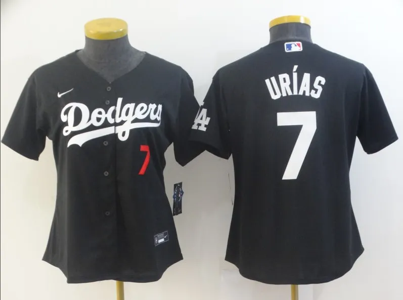 Women's Los Angeles Dodgers #7 Julio Urias Black Stitched MLB Jersey(Run Small)