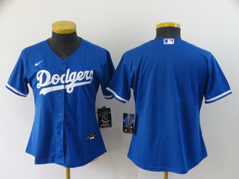 Women's Los Angeles Dodgers Blank Blue Stitched MLB Cool Base Nike Jersey