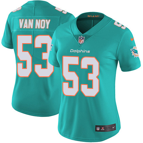 Women's Miami Dolphins #53 Kyle Van Noy Aqua Green Team Color Stitched Vapor Untouchable Limited Jersey