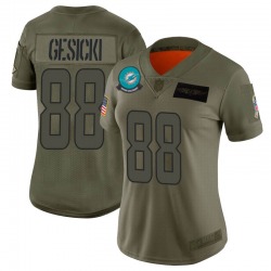 Women's Miami Dolphins #88 Mike Gesicki Limited Camo 2019 Salute to Service Jersey