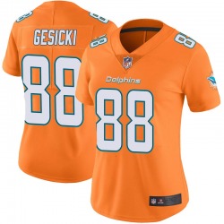 Women's Miami Dolphins #88 Mike Gesicki Limited Orange Color Rush Jersey