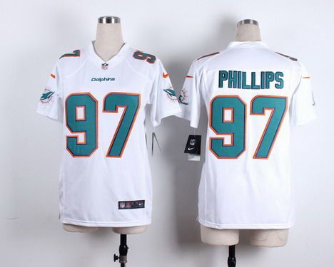 Women's Miami Dolphins #97 Jordan Phillips Nike White Game Jersey