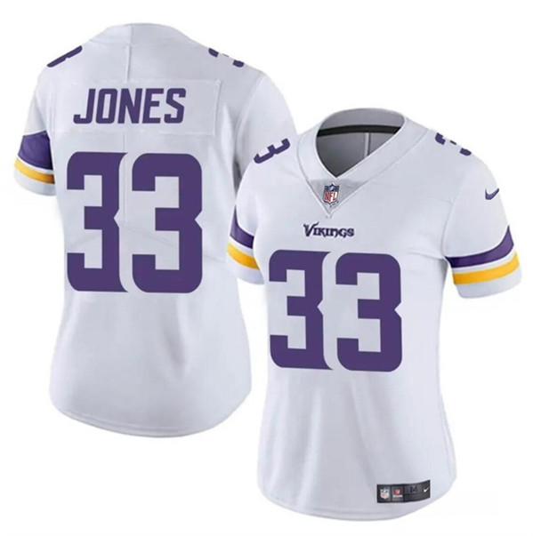Women's Minnesota Vikings #33 Aaron Jones White Vapor Untouchable Limited Football Stitched Jersey(Run Small)