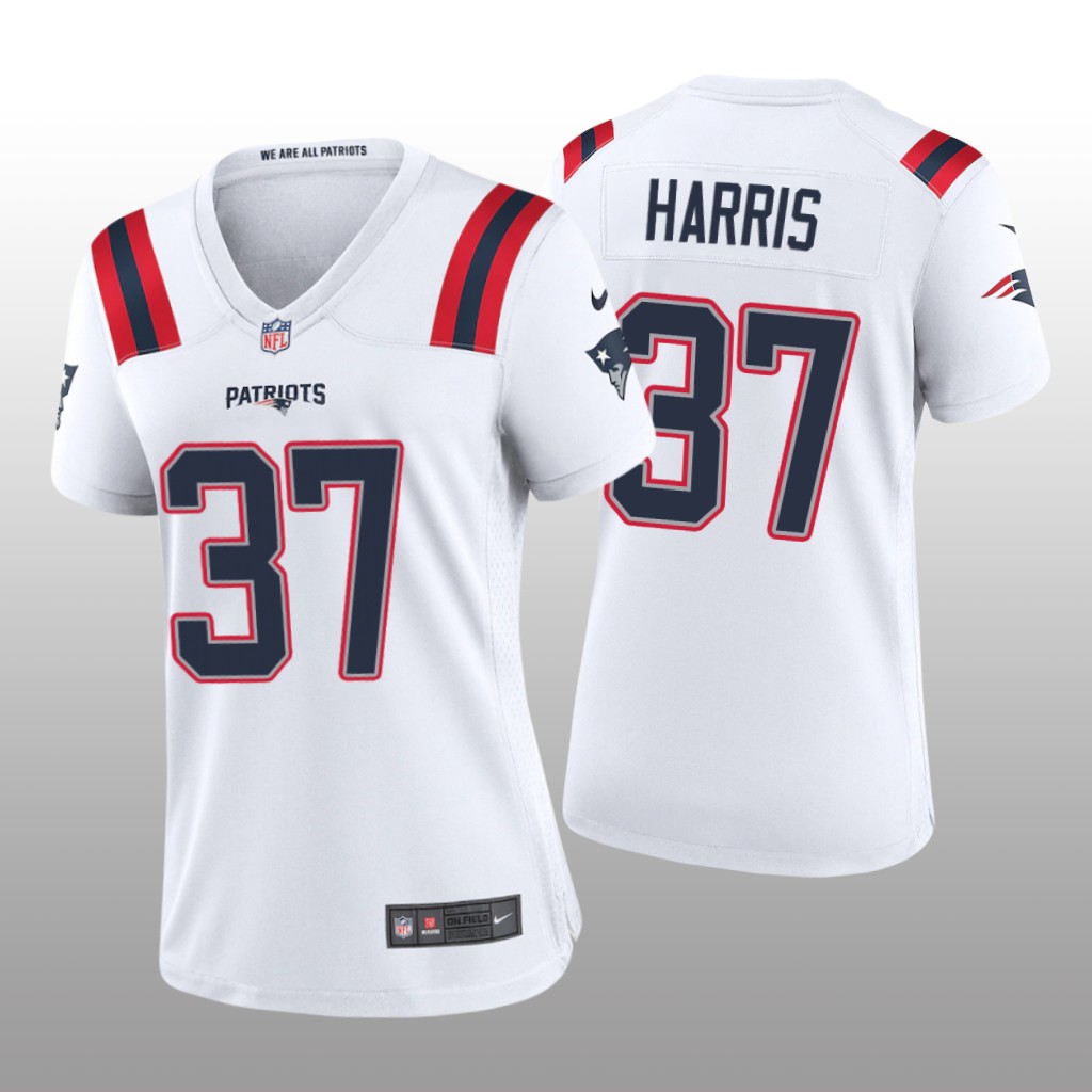 Women's New England Patriots #37 Damien Harris White Game Jersey