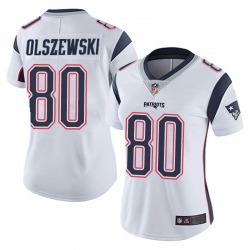 Women's New England Patriots #80 Gunner Olszewski Limited White Vapor Untouchable Jersey