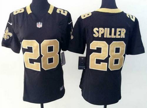 Women's New Orleans Saints #28 C.J. Spiller Nike Black Game Jersey