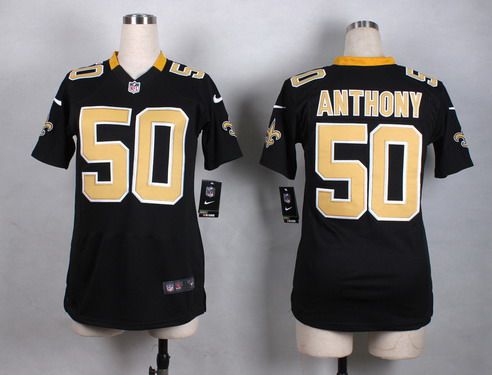 Women's New Orleans Saints #50 Stephone Anthony Nike Black Game Jersey