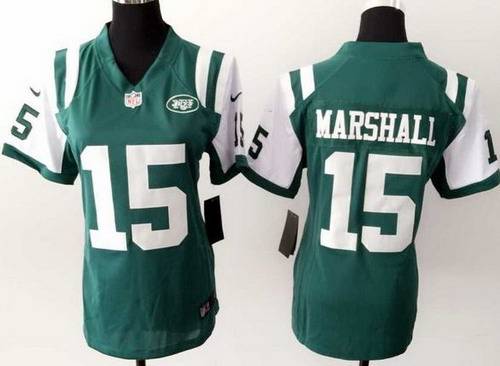 Women's New York Jets #15 Brandon Marshall Green Game Jersey