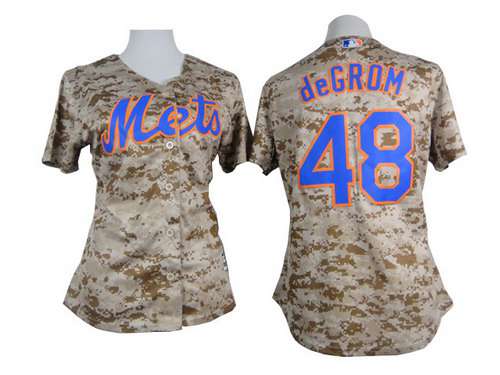 Women's New York Mets #48 Jacob DeGrom 2014 Camo Jersey