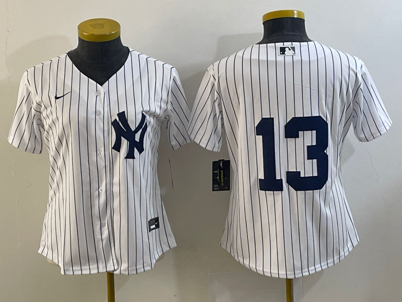 Women's New York Yankees #13 Joey Gallo White No Name Stitched MLB Nike Cool Base Jersey
