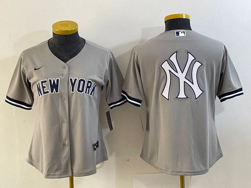 Women's New York Yankees Blank Gray Stitched MLB Cool Base Nike Jersey1