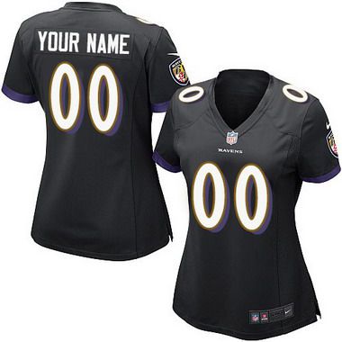 Women's Nike Baltimore Ravens Customized 2013 Black Game Jersey