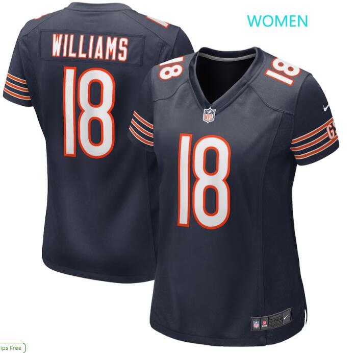 Women's Nike Caleb Williams #18 Navy Chicago Bears 2024 NFL Draft First Round Pick Player Game Jersey