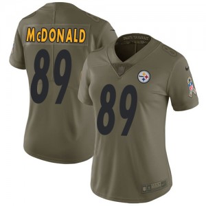 Women's Nike Pittsburgh Steelers #89 Vance McDonald Limited Olive 2017 Salute to Service NFL Jersey