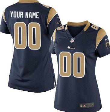 Women's Nike St. Louis Rams Customized Navy Blue Game Jersey