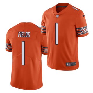 Women's Orange Chicago Bears #1 Justin Fields 2021 NFL Draft Vapor untouchable Limited Stitched Jersey