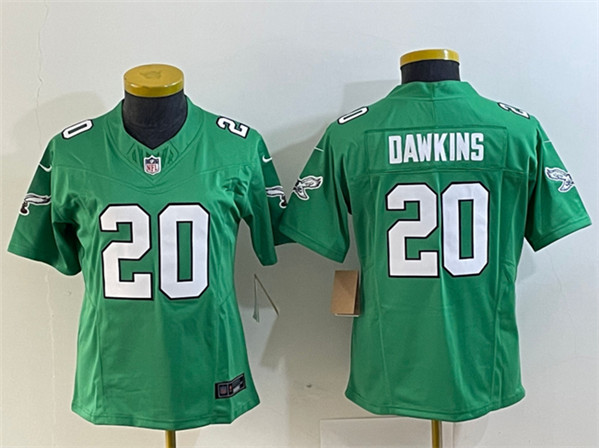 Women's Philadelphia Eagles #20 Brian Dawkins Green 2023 F.U.S.E. Football Stitched Jersey(Run Small)