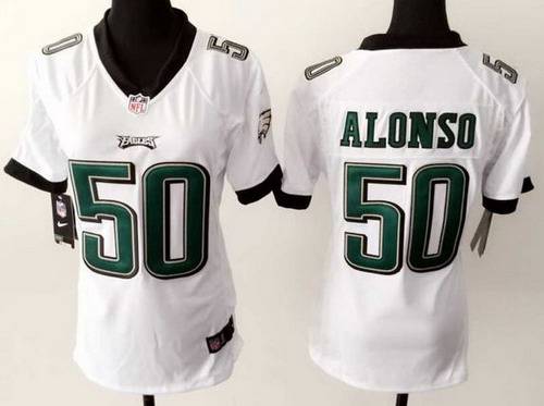 Women's Philadelphia Eagles #50 Kiko Alonso 2014 Nike White Game Jersey