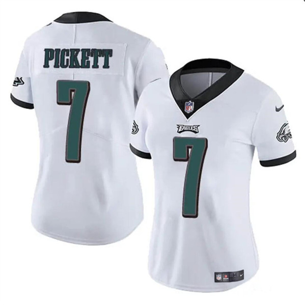Women's Philadelphia Eagles #7 Kenny Pickett White Vapor Untouchable Limited Football Stitched Jersey(Run Small)