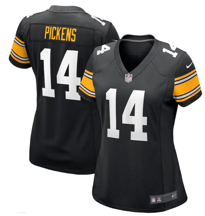 Women's Pittsburgh Steelers #14 George Pickens Nike Black Alternate Game Player Jersey