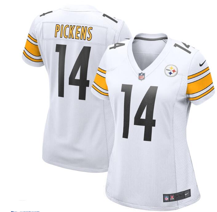 Women's Pittsburgh Steelers #14 George Pickens Nike White Game Player Jersey
