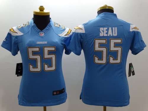 Women's San Diego Chargers #55 Junior Seau 2013 Nike Light Blue Limited Jersey