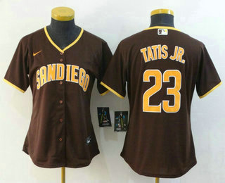 Women's San Diego Padres #23 Fernando Tatis Jr. Brown Stitched MLB Cool Base Nike Jersey
