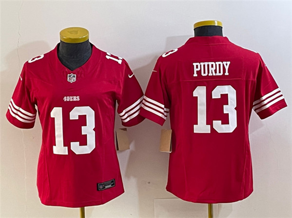 Women's San Francisco 49ers #13 Brock Purdy Red 2023 F.U.S.E. Vapor Untouchable Football Stitched Jersey(Run Small)