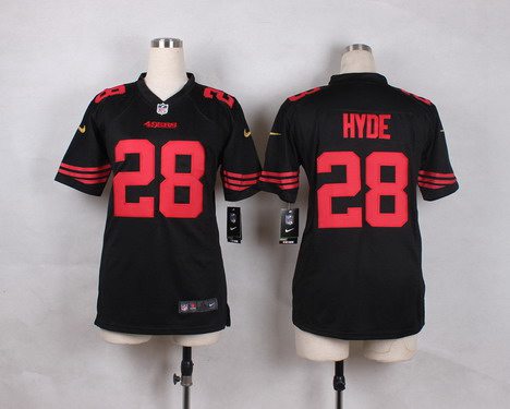 Women's San Francisco 49ers #28 Carlos Hyde 2015 Nike Black Game Jersey
