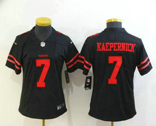 Women's San Francisco 49ers #7 Colin Kaepernick Black 2017 Vapor Untouchable Stitched NFL Nike Limited Jersey