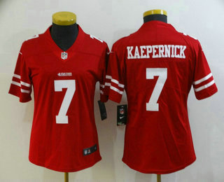 Women's San Francisco 49ers #7 Colin Kaepernick Red 2017 Vapor Untouchable Stitched NFL Nike Limited Jersey