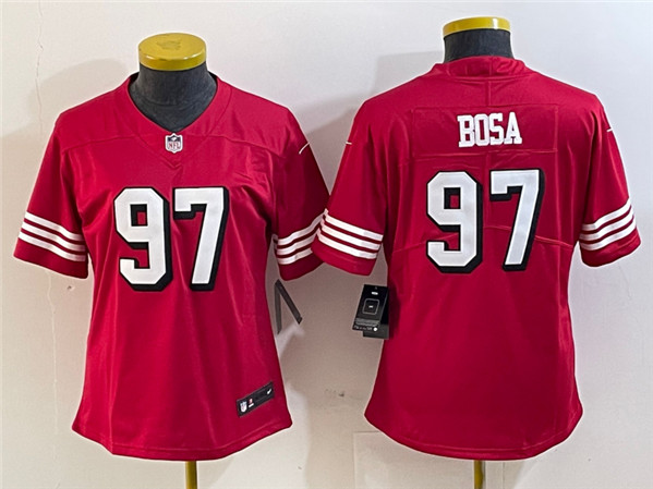 Women's San Francisco 49ers #97 Nick Bosa New Red Stitched Jersey(Run Small)