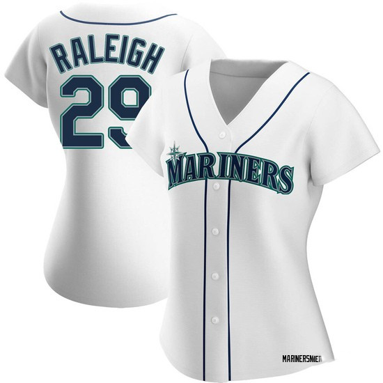 Women's Seattle Mariners #29 Cal Raleigh white Authentic Alternate Jerseys