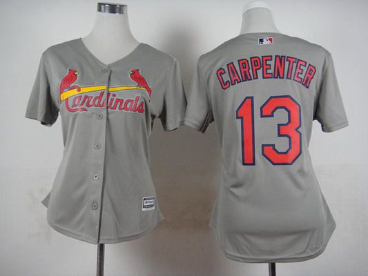 Women's St. Louis Cardinals #13 Matt Carpenter Gray Jersey 