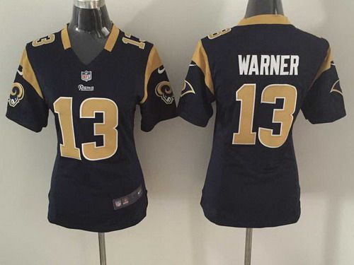Women's St. Louis Rams #13 Kurt Warner Nike Navy Blue Game Jersey