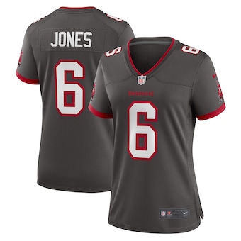 Women's Tampa Bay Buccaneers #6 Julio Jones Nike Pewter Player Game Jersey