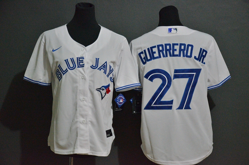 Women's Toronto Blue Jays #27 Vladimir Guerrero Jr. White Stitched MLB Cool Base Nike Jersey