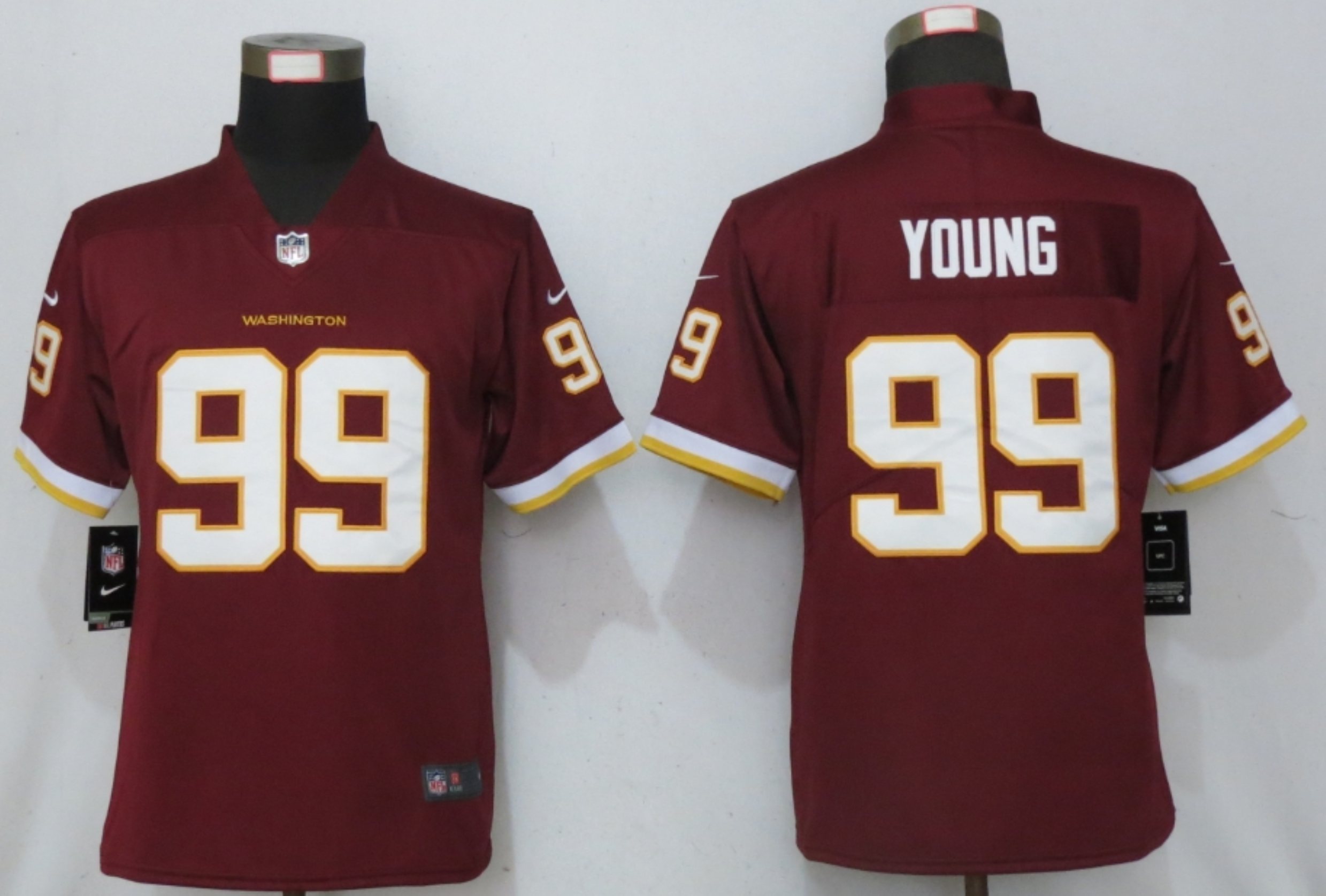 Women's Washington Redskins #99 Chase Young Burgundy Red NEW 2020 Vapor Untouchable Stitched NFL Nike Limited Jersey