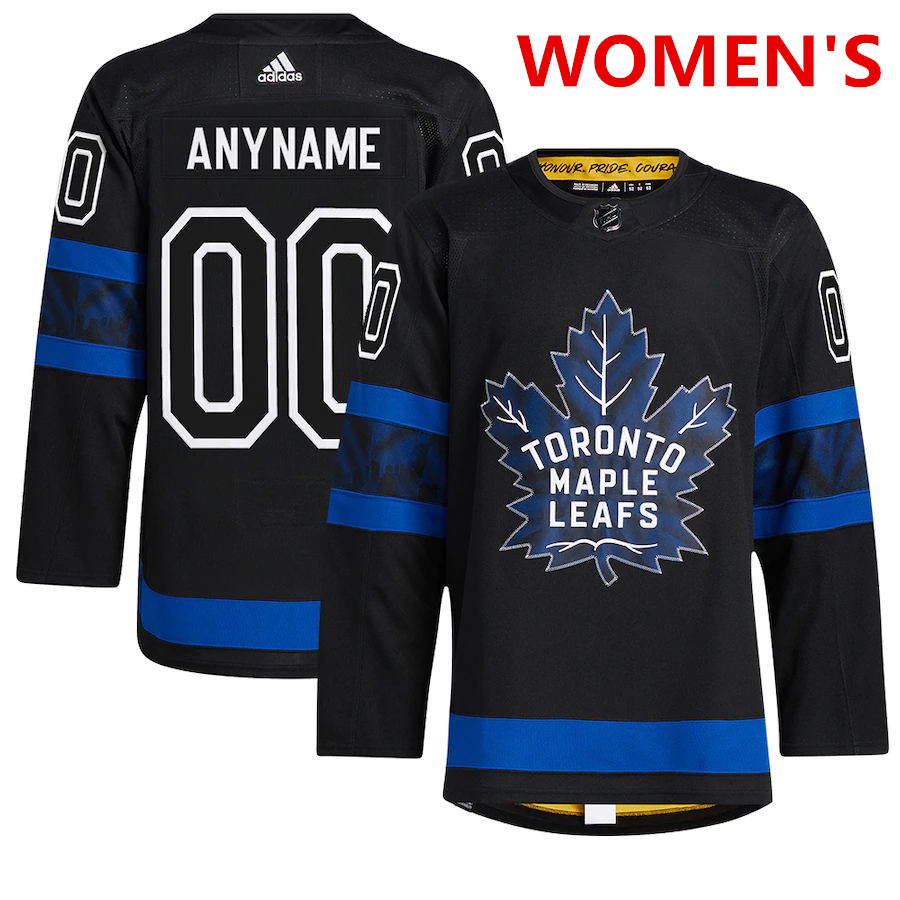 Women's adidas Black Authentic Toronto Maple Leafs x drew house Alternate Custom NHL Jerseys