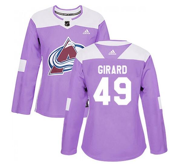 Women Colorado Avalanche #49 Adidas Authentic Purple Fights Cancer Practice Jersey