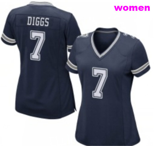 Women Dallas Cowboys #7 Trevon Diggs Blue Vapor Limited Jersey