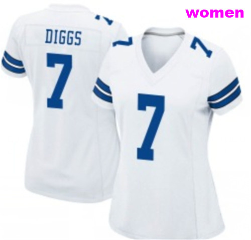 Women Dallas Cowboys #7 Trevon Diggs Thanksgiving White Vapor Limited Jersey