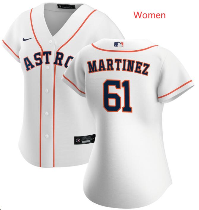 Women Houston Astros #61 Seth Martinez Nike White Home game Jersey