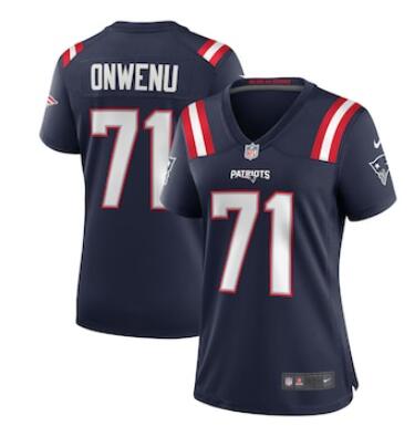 Women New England Patriots #71 Mike Onwenu Nike Team Game Jersey-Navy