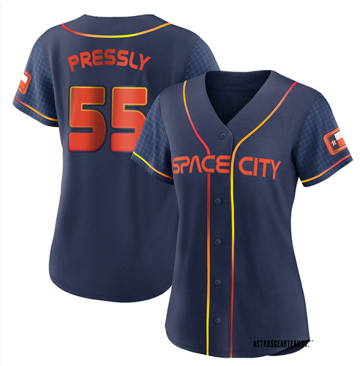 Women Ryan Pressly Houston Astros #55 Navy Cool Base 2022 Space City Connect Stitched Jersey