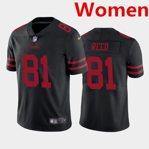 Women San Francisco 49ers #81 Jordan Reed Black Limited Alternate Vapor Untouchable Jersey